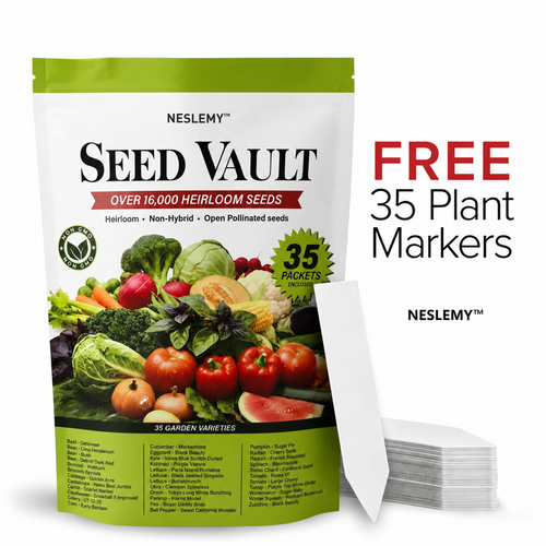 Vegetable Seed Vault Kit - 35 Heirloom Varieties | Survival & Home Garden Gift