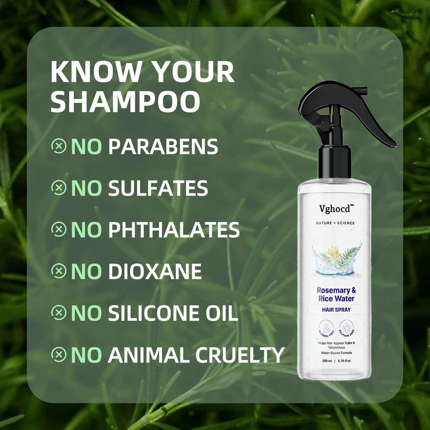 Vghocd® Nature x Science Rosemary Rice Water | Hair Growth & Oil Control Scalp Repair Treatment