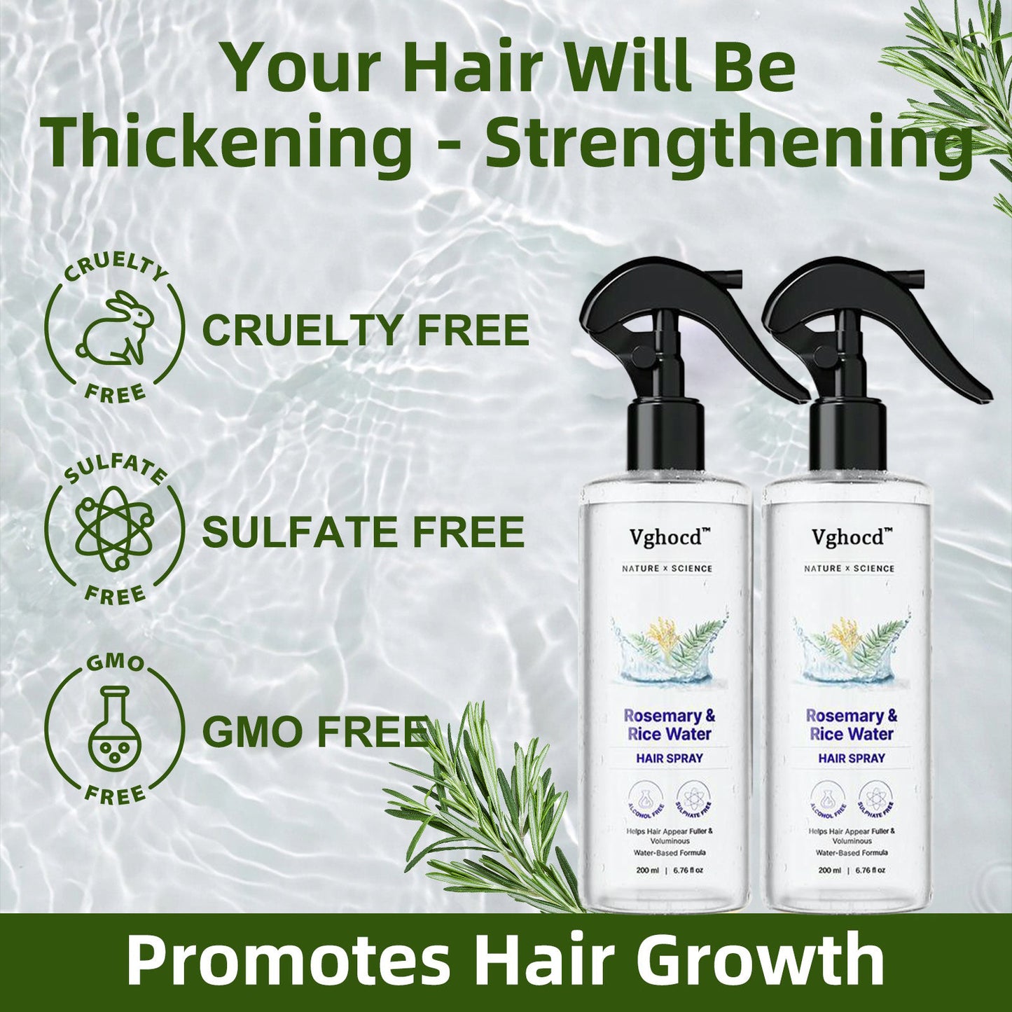 Vghocd® Nature x Science Rosemary Rice Water | Hair Growth & Oil Control Scalp Repair Treatment