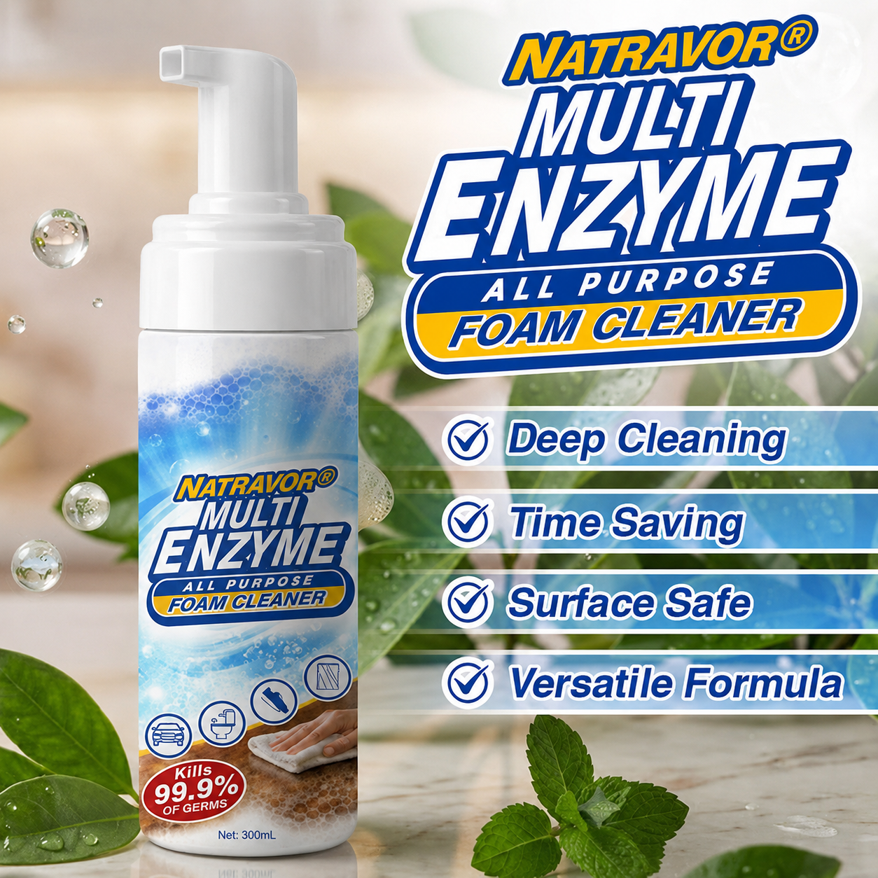 🔥LAST DAY 55% OFF - NATRAVOR® Multi-Enzyme Foam Cleaner