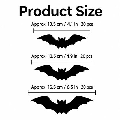 🦇Halloween LED Flying Bat Decorations - Glowing 3D Bat Wall Decor for Porch,Window, Door, Garage &Party Backdrop