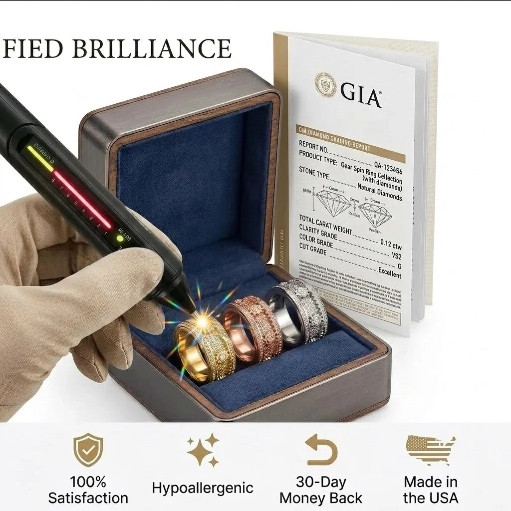 100% Handcrafted Rotating Gear Ring – Fine Artisan Jewelry