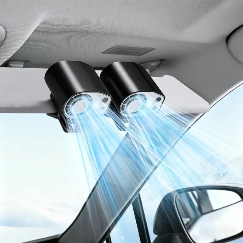 ❄️360° Rotatable Semiconductor Cooling Clip Fan, USB Rechargeable LED Display Portable Cooling Fan for Car