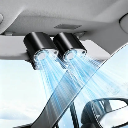 ❄️360° Rotatable Semiconductor Cooling Clip Fan, USB Rechargeable LED Display Portable Cooling Fan for Car