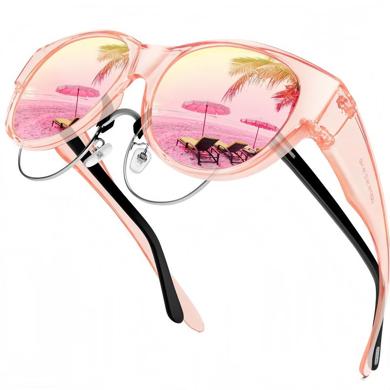 🕶️ UV400 Fit-Over Sunglasses, Stylish Square Full-Rim Eyewear