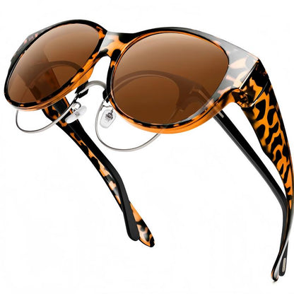 🕶️ UV400 Fit-Over Sunglasses, Stylish Square Full-Rim Eyewear