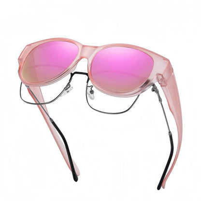 🕶️ UV400 Fit-Over Sunglasses, Stylish Square Full-Rim Eyewear