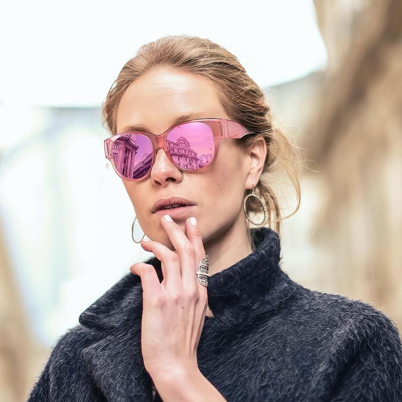 🕶️ UV400 Fit-Over Sunglasses, Stylish Square Full-Rim Eyewear
