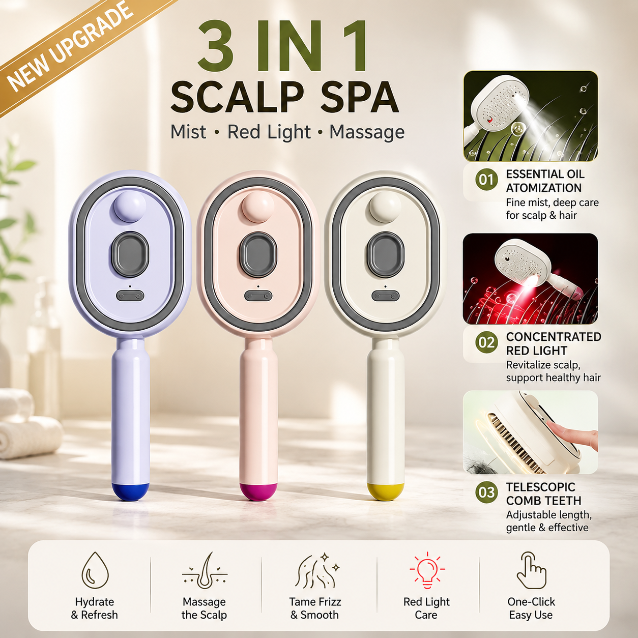 Multi-Function Massage Mist Comb