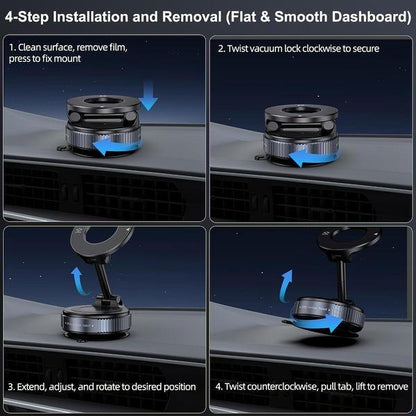 🔥Foldable MagSafe Car Mount | 20 N52 Magnets, Heat-Resistant Nano Suction