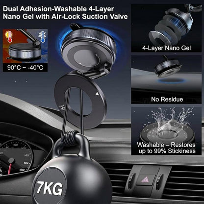 🔥Foldable MagSafe Car Mount | 20 N52 Magnets, Heat-Resistant Nano Suction