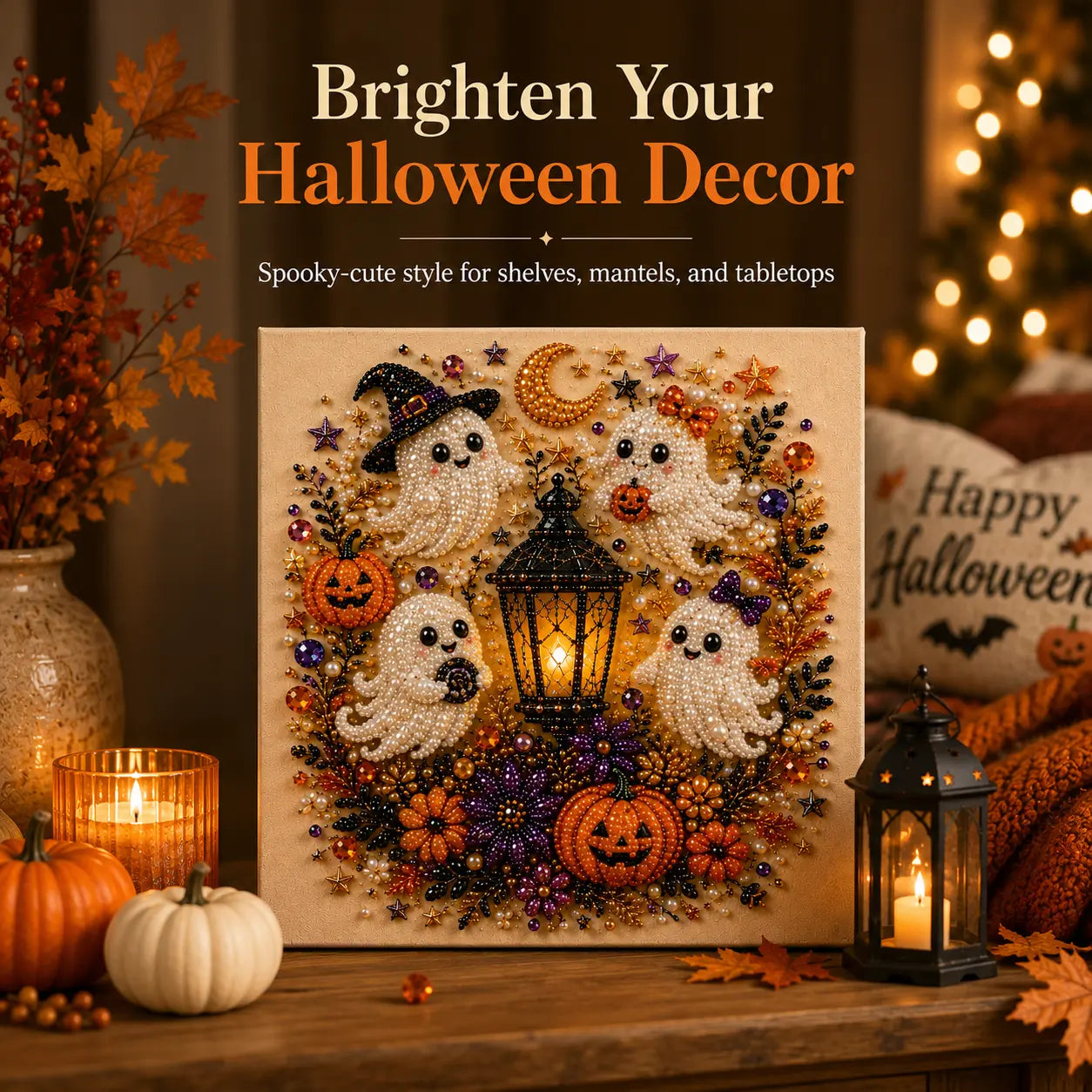 👻 3D Ghost Diamond Painting DIY Kit With Sparkling Pearl Effect🎃