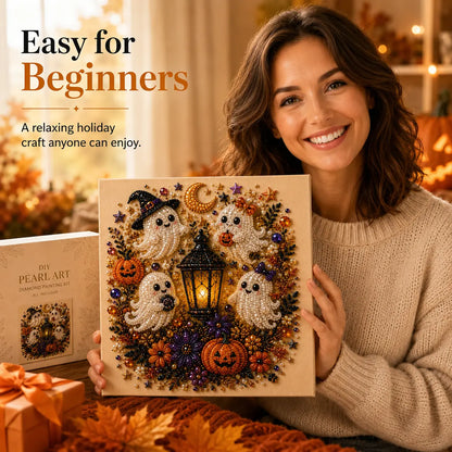 👻 3D Ghost Diamond Painting DIY Kit With Sparkling Pearl Effect🎃