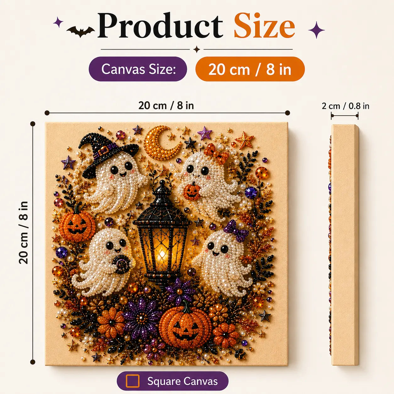 👻 3D Ghost Diamond Painting DIY Kit With Sparkling Pearl Effect🎃