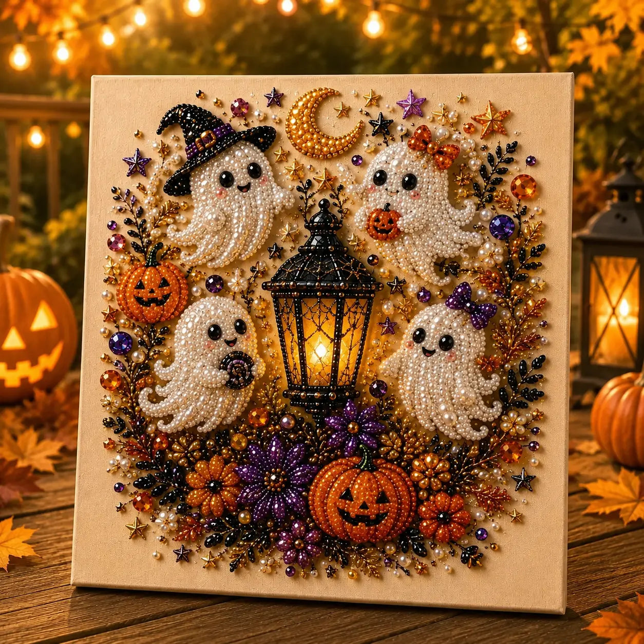 👻 3D Ghost Diamond Painting DIY Kit With Sparkling Pearl Effect🎃