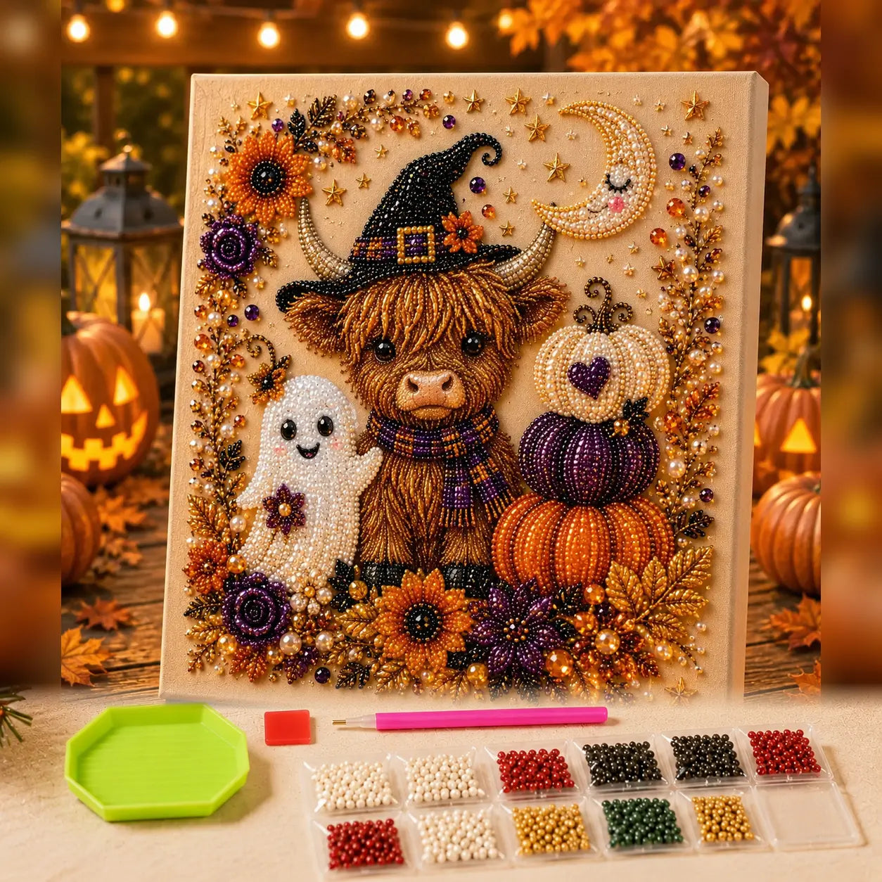 👻 3D Ghost Diamond Painting DIY Kit With Sparkling Pearl Effect🎃