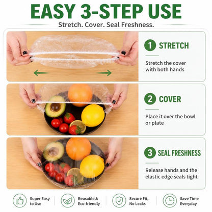 🍽️Home Kitchen & Dining Food Cover, Easy Stretch Fresh-Keeping Protector For Bowls & Plates
