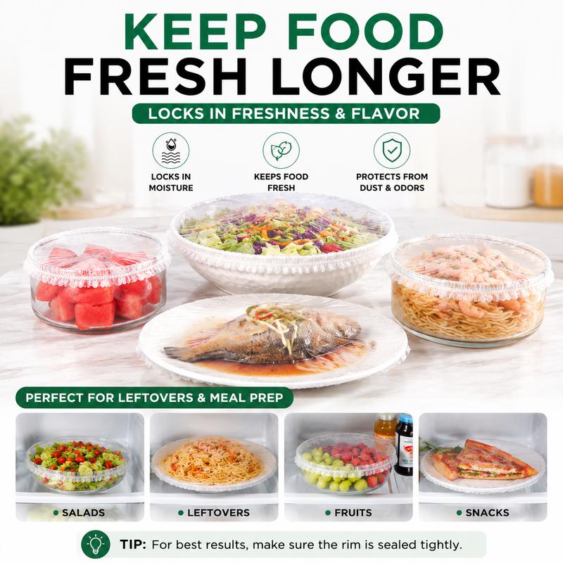 🍽️Home Kitchen & Dining Food Cover, Easy Stretch Fresh-Keeping Protector For Bowls & Plates
