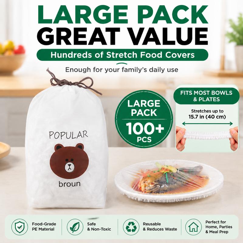 🍽️Home Kitchen & Dining Food Cover, Easy Stretch Fresh-Keeping Protector For Bowls & Plates