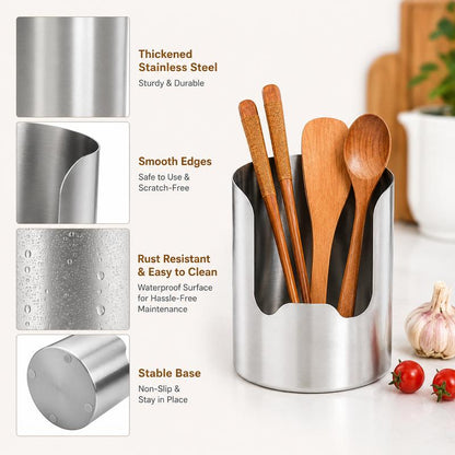 Stainless Steel Utensil Organizer Keeps Cutlery Clean & Organized