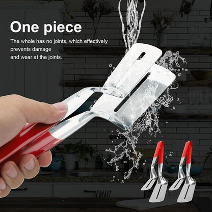 🍴 Stainless Steel Grill Spatula Tongs With Long Heat-Resistant Handle