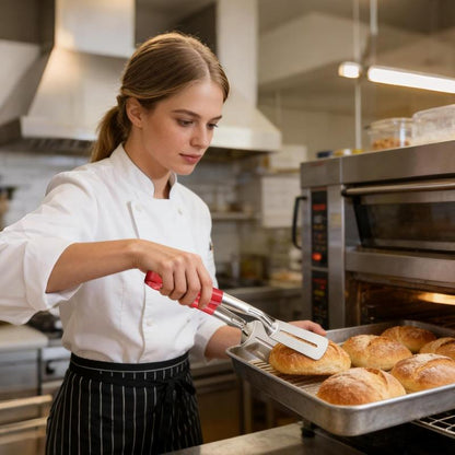 🍴 Stainless Steel Grill Spatula Tongs With Long Heat-Resistant Handle