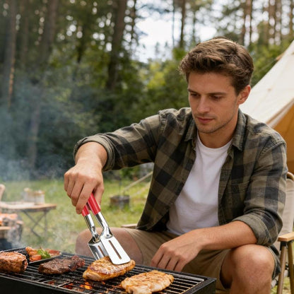 🍴 Stainless Steel Grill Spatula Tongs With Long Heat-Resistant Handle