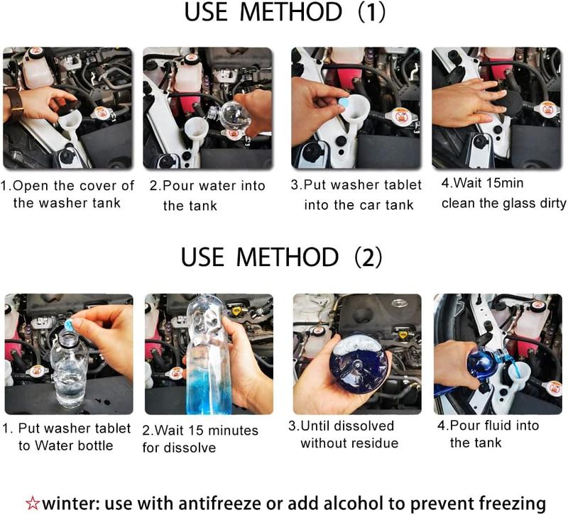 ✨ 50-Pack Concentrated Windshield Washer Fluid Tablets