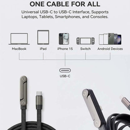 🔥📱240W Braided Fast Charge Cable With Built-in Phone Stand