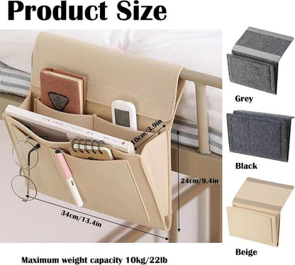 5-Pocket Hanging Bedside Caddy For Easy Storage