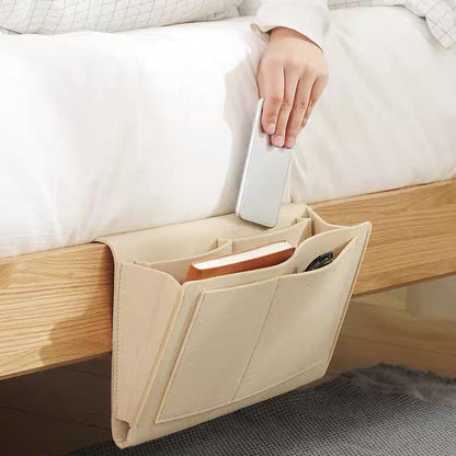 5-Pocket Hanging Bedside Caddy For Easy Storage