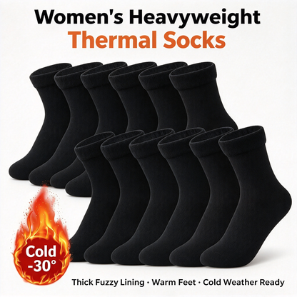 Women's Heavyweight Fuzzy Closed Fast-Heating Underwear Socks 🧦