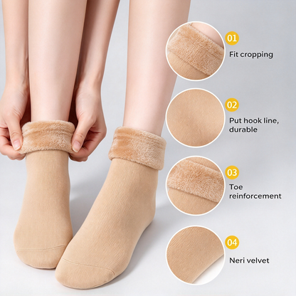 Women's Heavyweight Fuzzy Closed Fast-Heating Underwear Socks 🧦