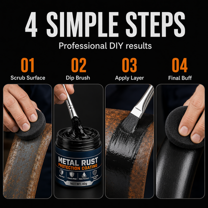 Metal Rust Protection Black Repair Paste – Restores rusty gates, railings & tools. Forms protective coating – no need to replace! 🛡️✨