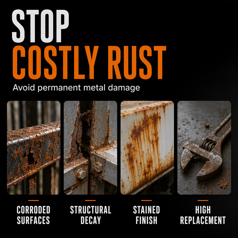Metal Rust Protection Black Repair Paste – Restores rusty gates, railings & tools. Forms protective coating – no need to replace! 🛡️✨