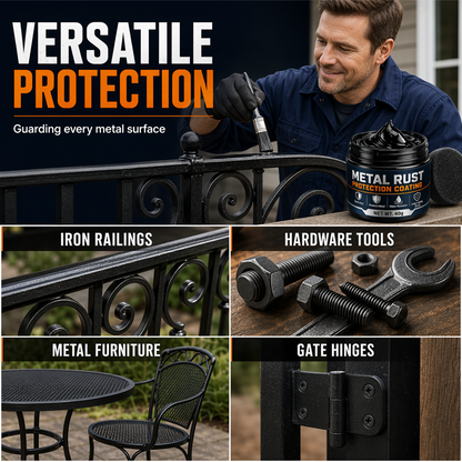 Metal Rust Protection Black Repair Paste – Restores rusty gates, railings & tools. Forms protective coating – no need to replace! 🛡️✨