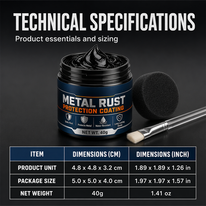 Metal Rust Protection Black Repair Paste – Restores rusty gates, railings & tools. Forms protective coating – no need to replace! 🛡️✨